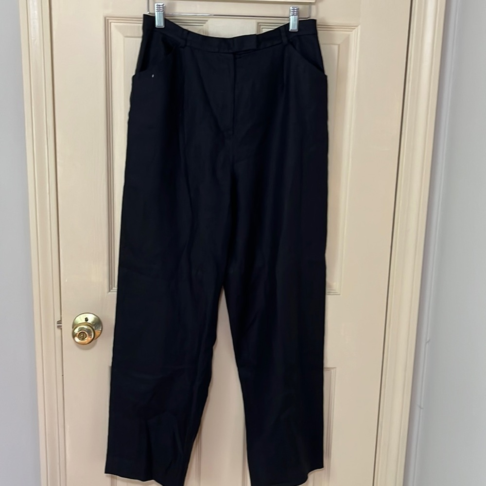 LAST CHANCE CLEARANCE! East classic black linen pant lined w/ acetate, sz 14
